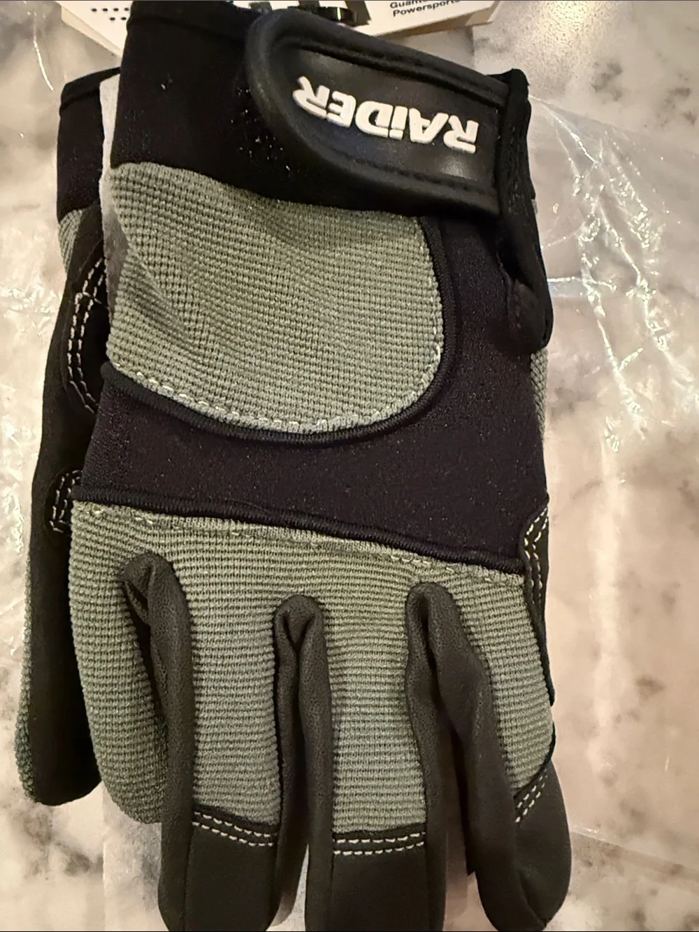 Raider Power Sports MX Riding Youth Large Black & Silver Gloves